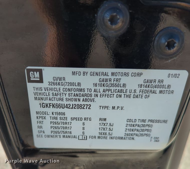 image for item OL9127 2002 GMC Yukon Denali XL  SUV