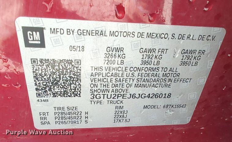 image for item OL9149 2018 GMC Sierra 1500 Denali  Crew Cab pickup truck