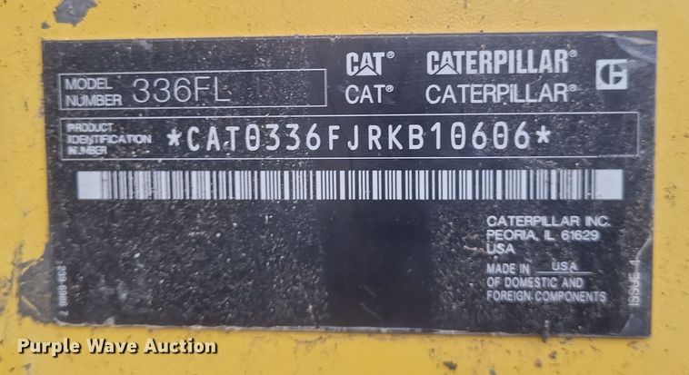 image for item DK1214 2017 Caterpillar 336FL  excavator