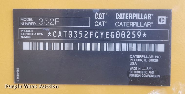 image for item DK1218 2016 Caterpillar 352FL  long reach excavator