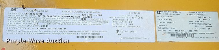 image for item DK1225 2016 Caterpillar 349FL  excavator