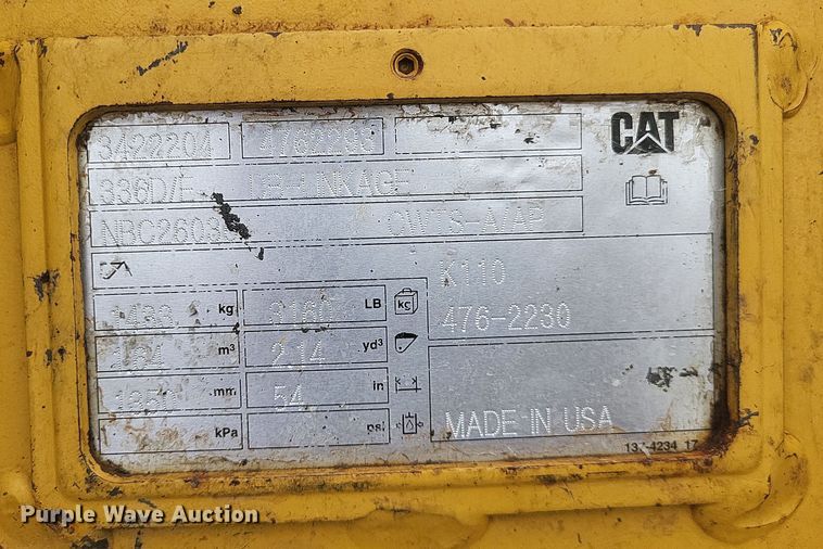 image for item DK1227 2017 Caterpillar 336FL  excavator