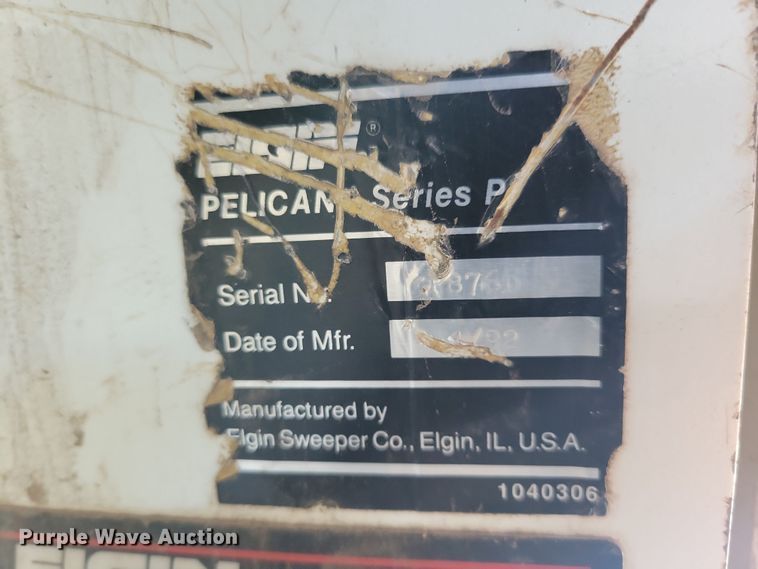 image for item DL7752 1992 Elgin Pelican Series P  street sweeper truck