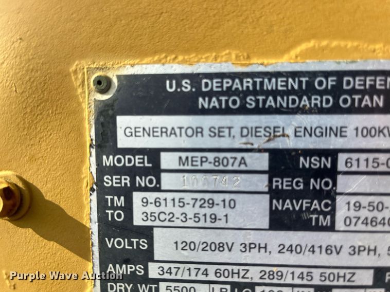 image for item DM2012 Fermont MEP807A  generator