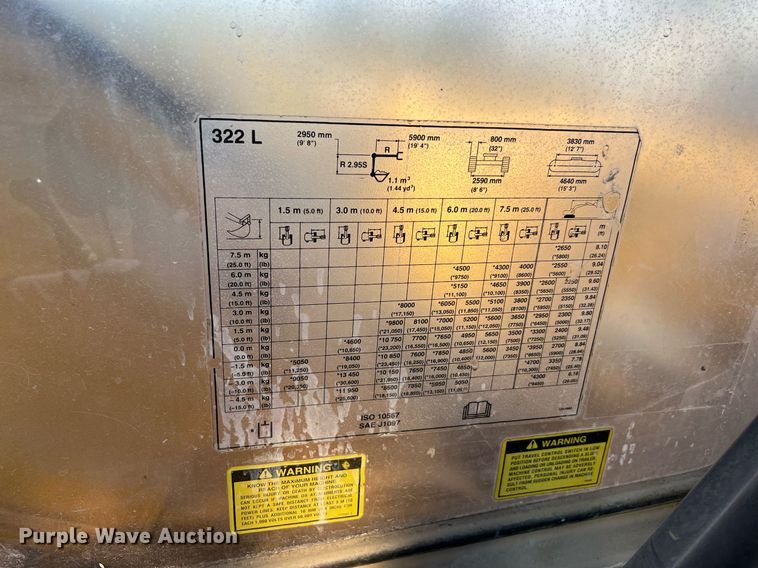 image for item DM2017 1995 Caterpillar 322L  excavator