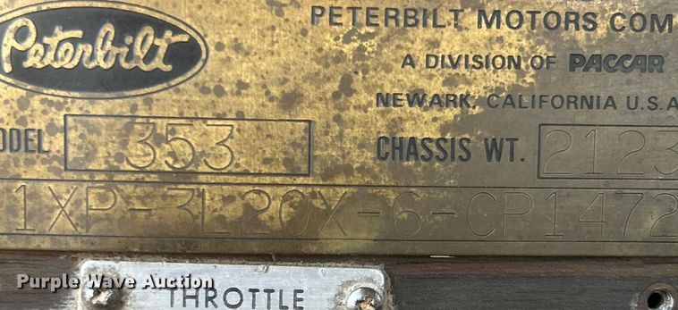 image for item DN0517 1982 Peterbilt 353  winch truck