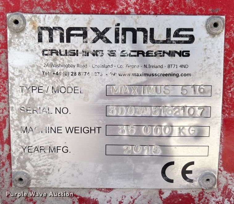image for item DN0548 2015 Maximus 516  screening plant