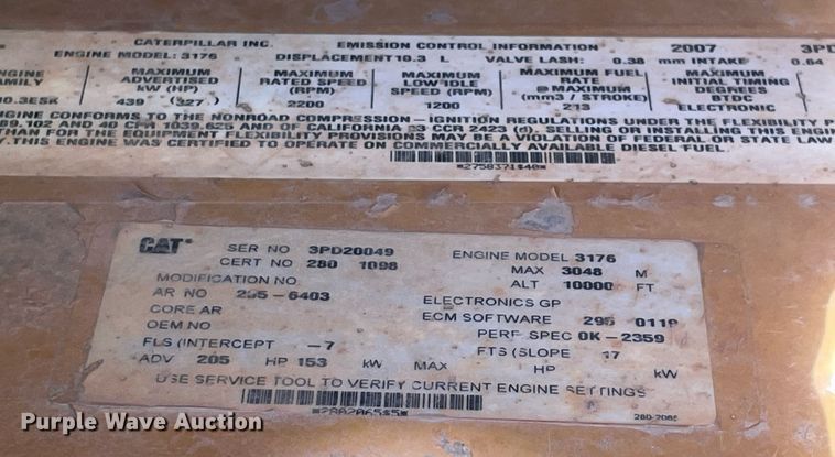 image for item DN3745 2007 Caterpillar 140H  motor grader