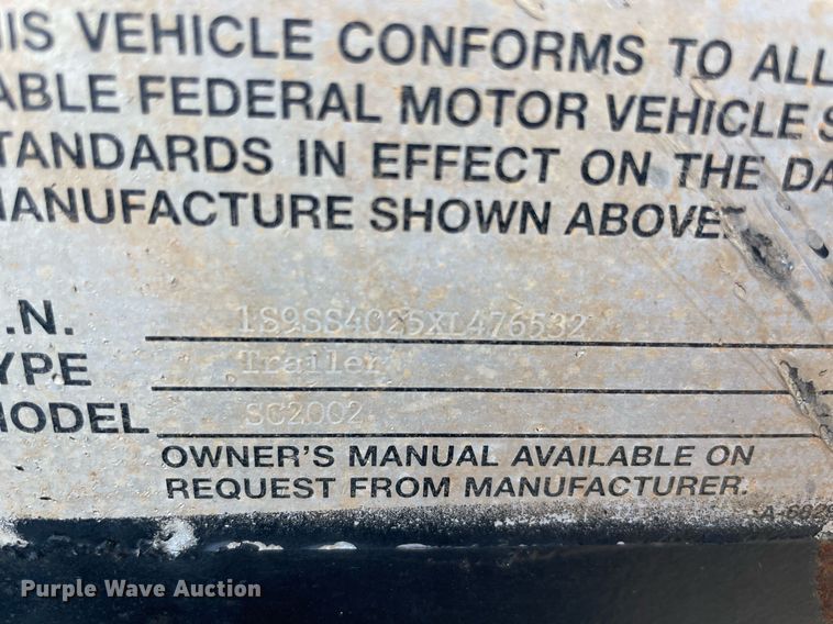 image for item DN3751 1999 Smithco SC2002  side dump trailer