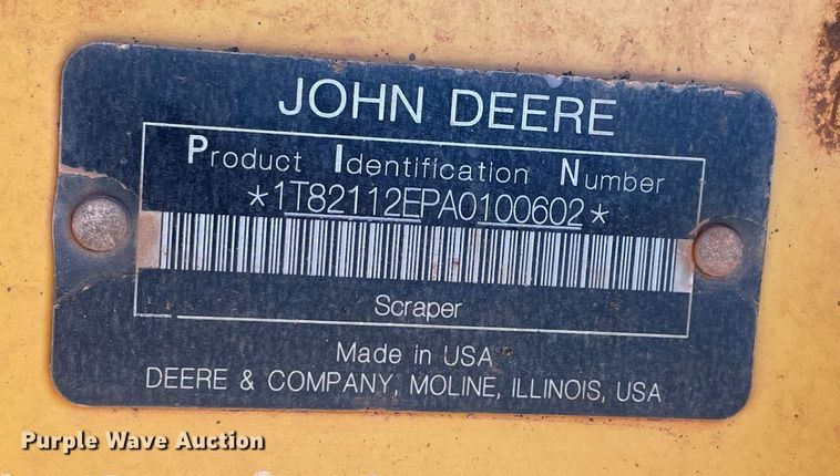 image for item DN3757 2010 John Deere 2112E  scraper