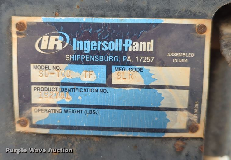 image for item DN3758 2007 Ingersoll Rand SD-70D TF single drum roller