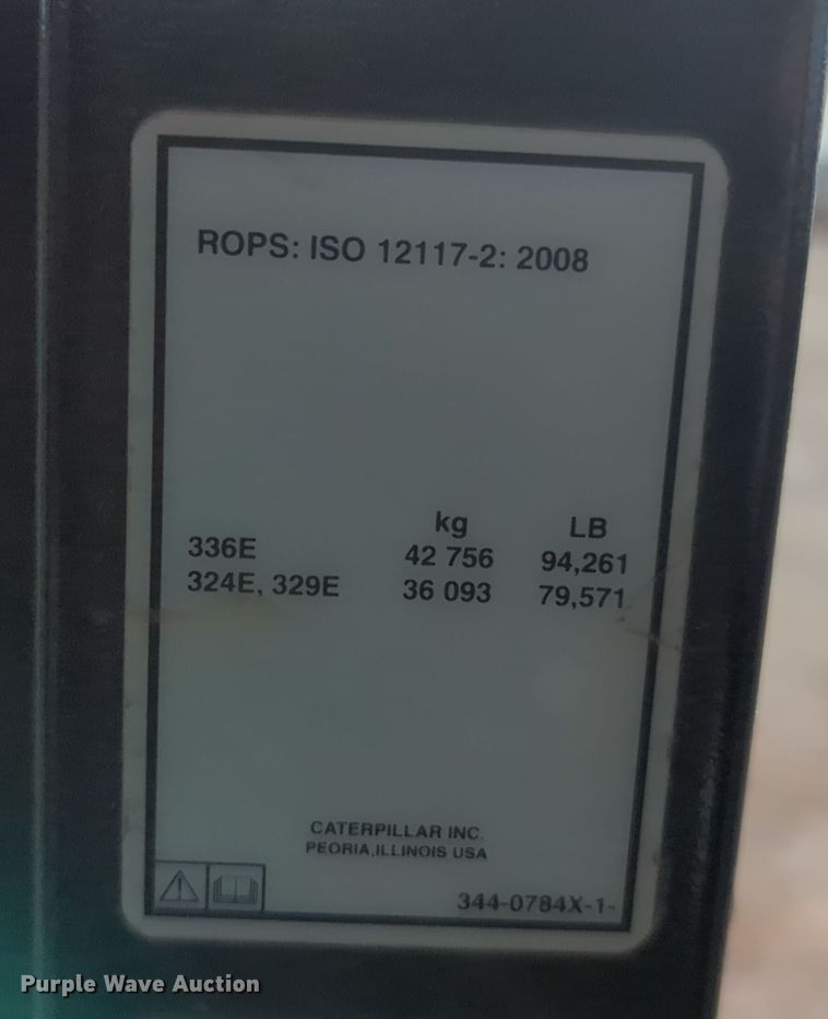 image for item DN3773 2012 Caterpillar 336E L  excavator