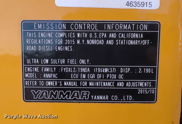 image for item DN3775 2016 John Deere 50G mini excavator