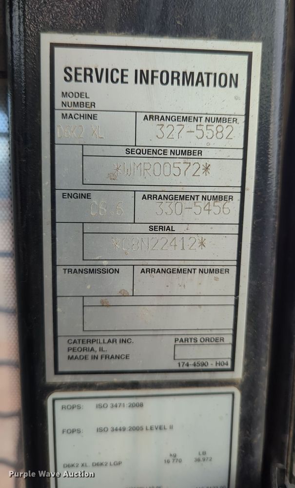 image for item DN3777 2014 Caterpillar D6K2 XL  dozer
