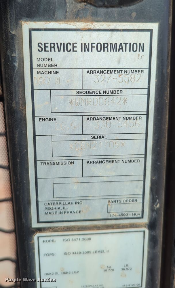 image for item DN3778 2014 Caterpillar D6K2 XL  dozer