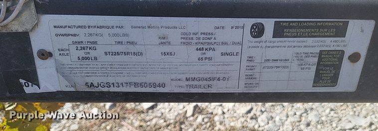 image for item DO4712 2015 Generac Mobile MMG45IF4  generator