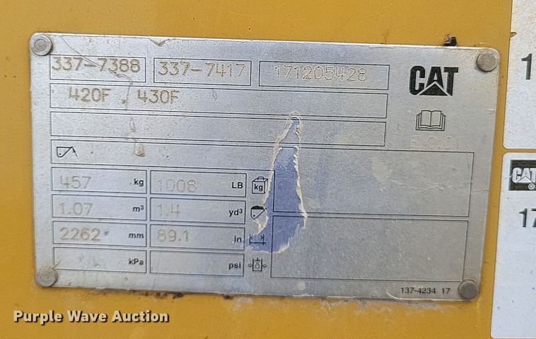 image for item DO4715 2018 Caterpillar 420F2  backhoe