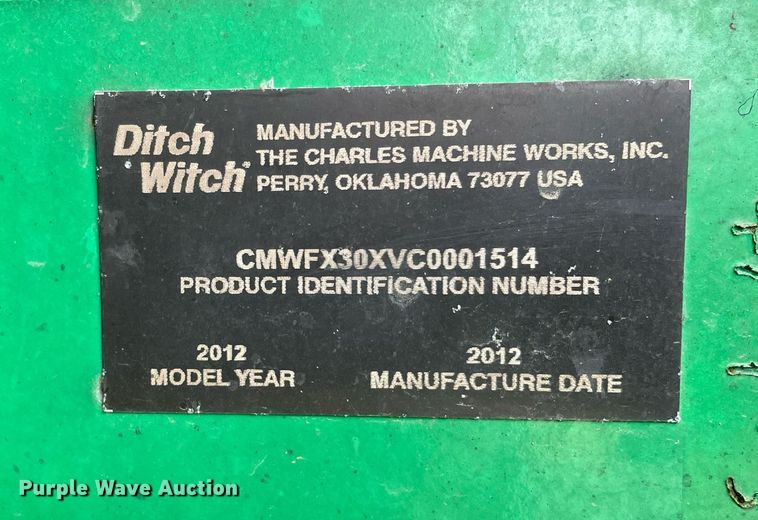 image for item DP0240 2012 Ditch Witch FX30  vacuum excavator