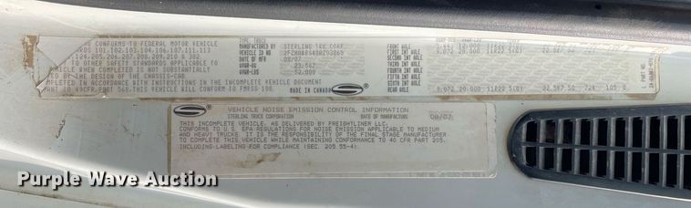 image for item DP0272 2008 Sterling L8500  dump truck