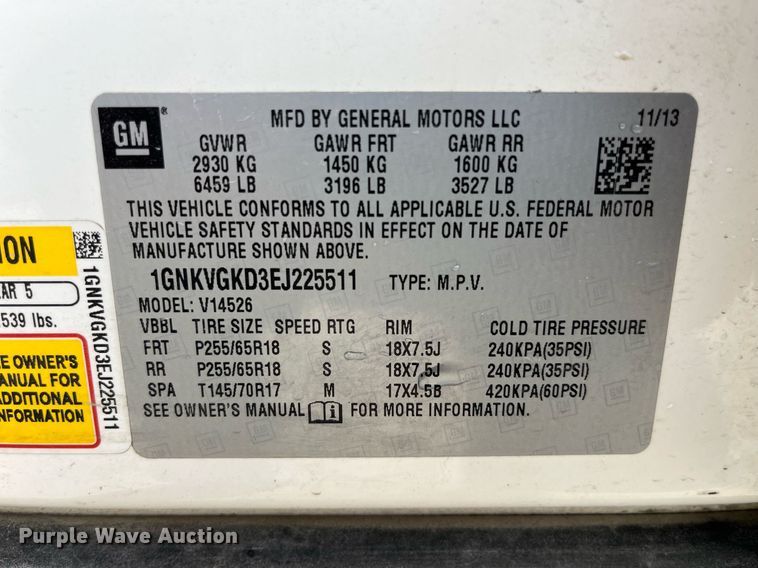 image for item DP2143 2014 Chevrolet Traverse  SUV