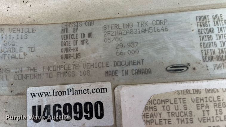 image for item DP2149 2001 Sterling L9500  ready mix truck