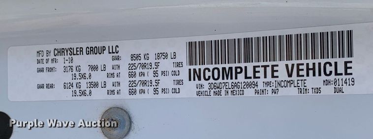 image for item DP8765 2010 Dodge Ram 5500 HD  bucket truck