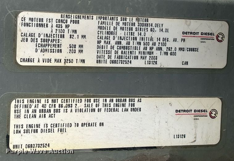 image for item DQ1065 2004 Freightliner Columbia  vacuum truck