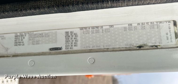 image for item DQ1065 2004 Freightliner Columbia  vacuum truck