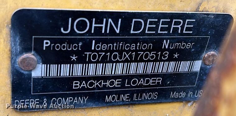 image for item DQ1068 2009 John Deere 710J  backhoe
