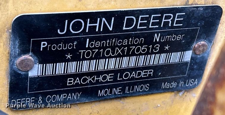 image for item DQ1068 2009 John Deere 710J  backhoe