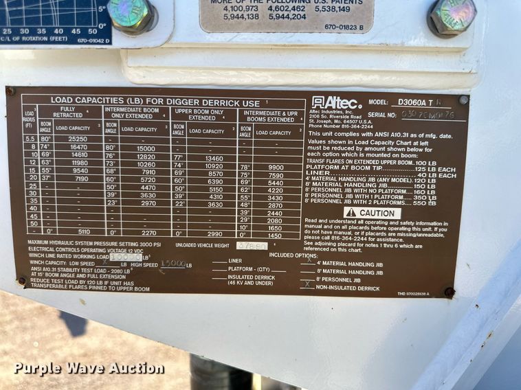 image for item DQ1561 2008 International WorkStar 7400  digger derrick truck