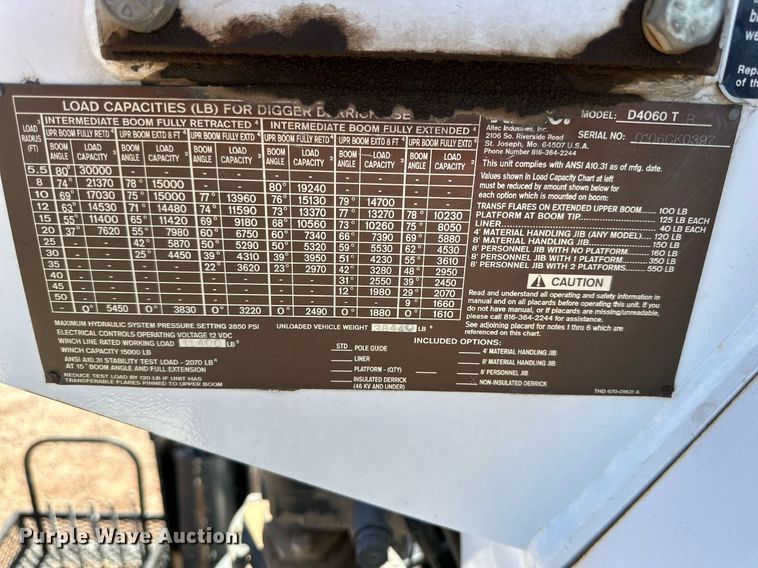 image for item DQ1562 2006 International 7400  digger derrick truck