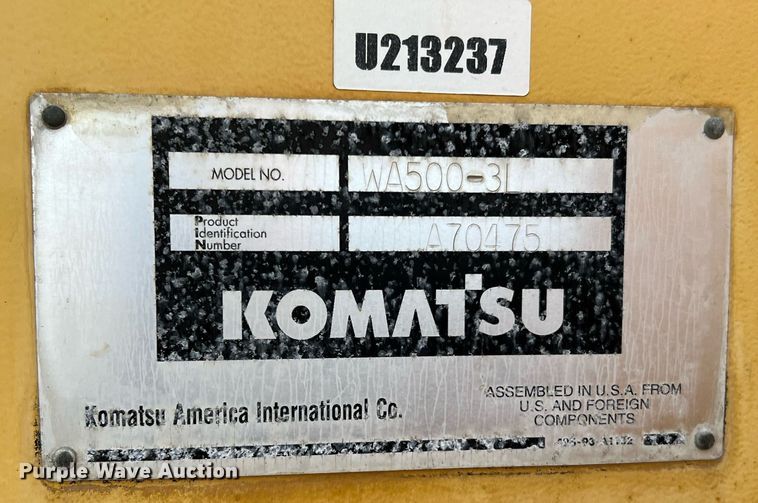 image for item DQ2311 1999 Komatsu WA500-3L  wheel loader