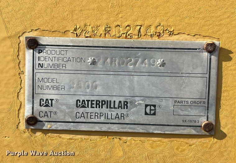 image for item DQ2312 1999 Caterpillar 980G  wheel loader