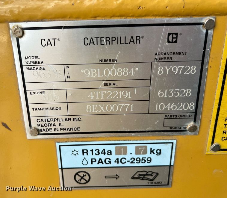 image for item DQ2319 1995 Caterpillar 963B  track loader