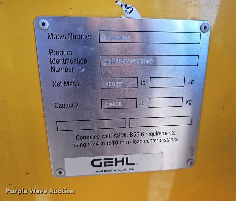 image for item DQ8504 2005 Gehl DL12H40  telehandler