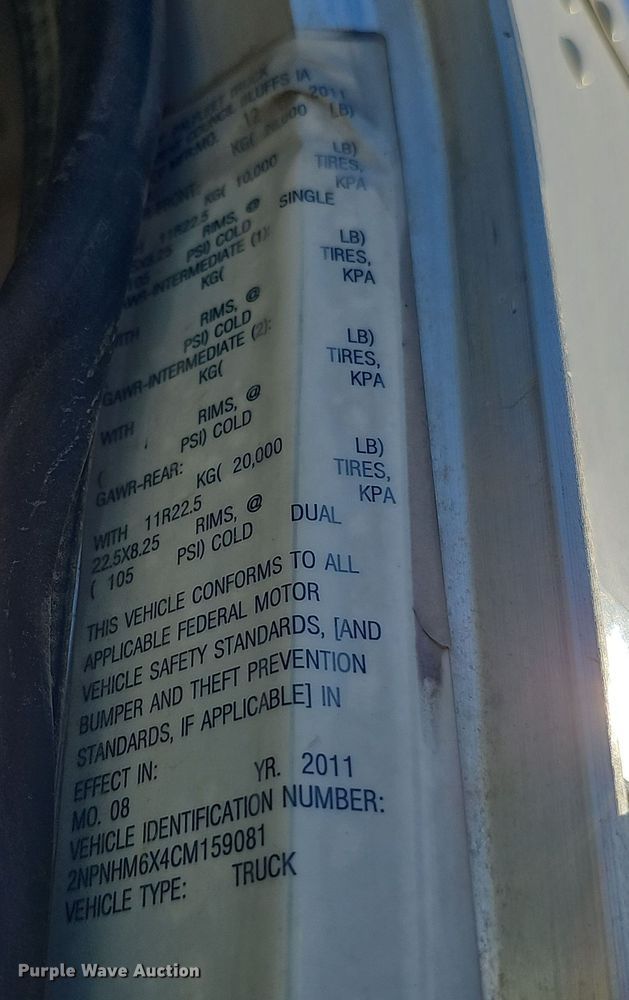 image for item DQ8521 2012 Peterbilt PB330  utility / service truck