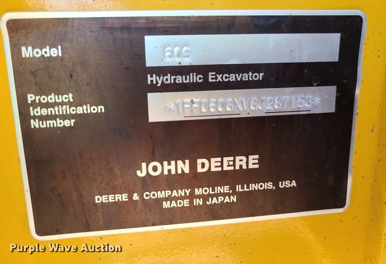 image for item DR7838 2016 John Deere 60G  mini excavator