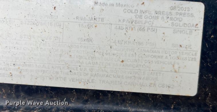 image for item DS2412 2014 PJ C5182  utility trailer