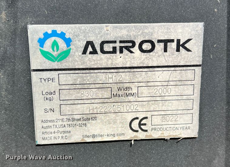 image for item DS2471 2022 Agrotk H12  mini excavator