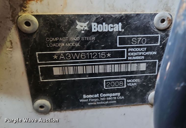 image for item DS6466 2008 Bobcat S70  skid steer loader