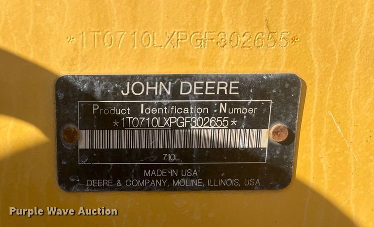 image for item EI0507 2017 John Deere 710L  backhoe