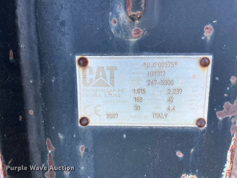 image for item EI0524 Caterpillar HM312  skid steer mulcher