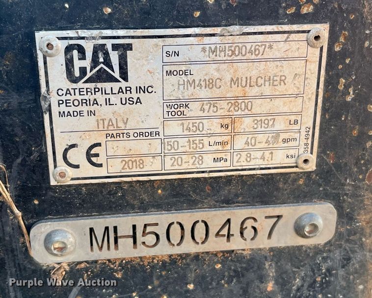 image for item EI0530 2018 Bobcat T870  tracked skid steer loader