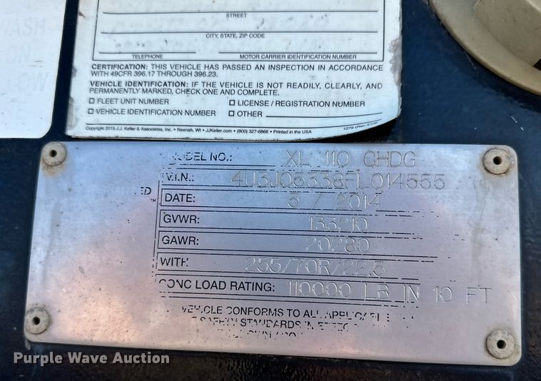 image for item EI0537 2015 XL Specialized XL110 CHDG  lowboy equipment trailer