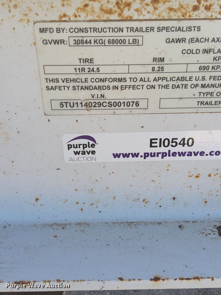 image for item EI0540 2012 Construction Trailers Specialist  bottom dump trailer