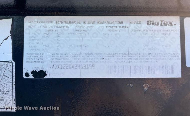 image for item EI0542 2010 Big Tex 10LP  dump trailer