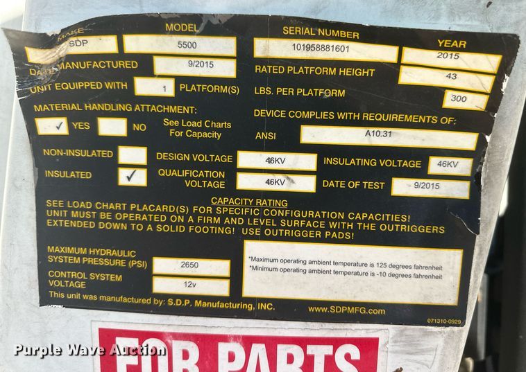 image for item EK9786 2015 SDP EZ Hauler 5500  mini digger derrick