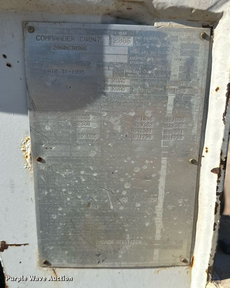 image for item EK9806 2007 Ford F750 Super Duty  digger derrick truck