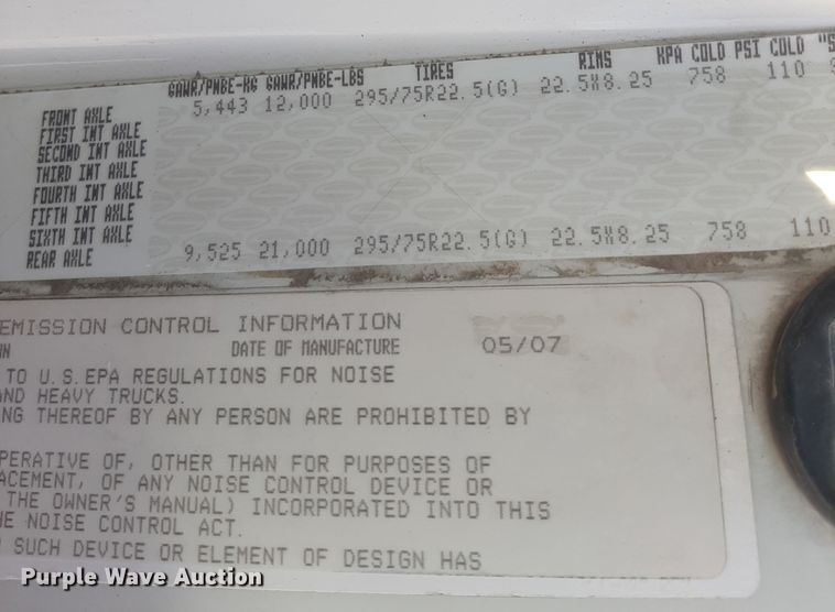 image for item GG9951 2008 Sterling A-Line  dump truck